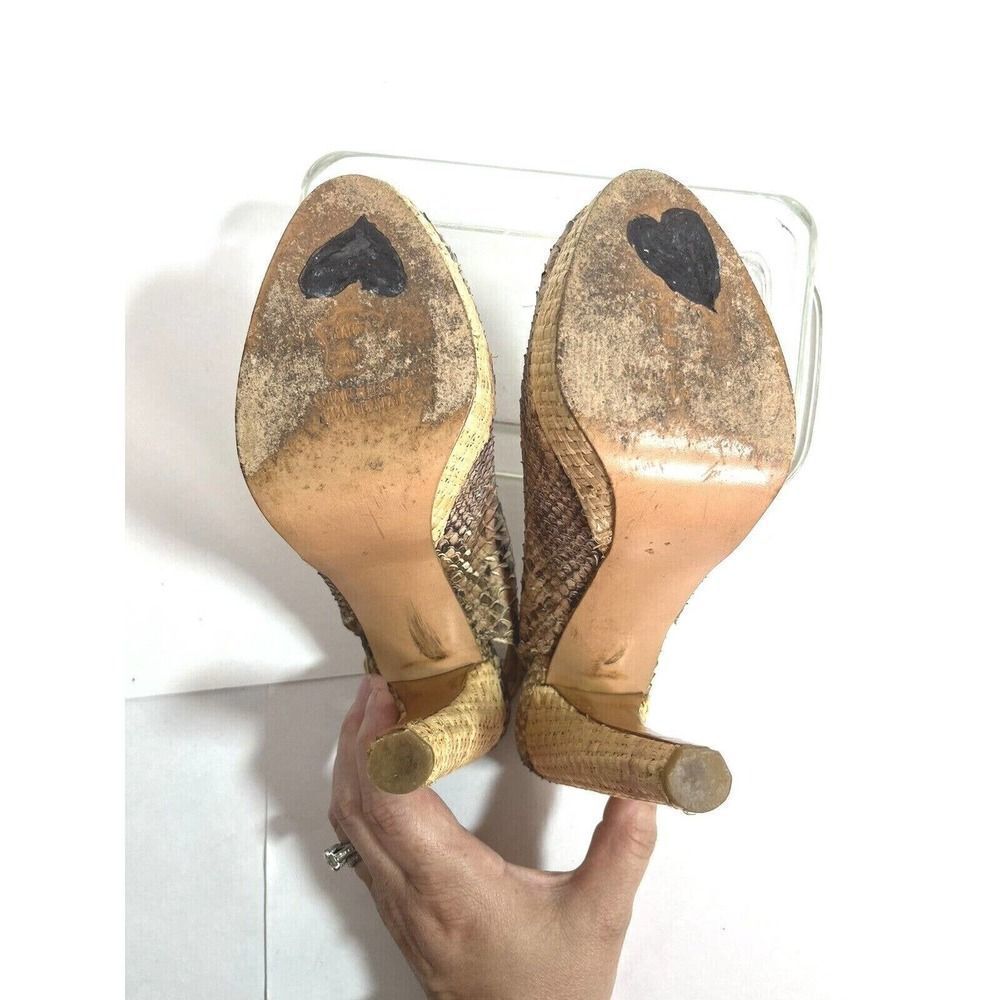 Stuart Weitzman For Scoop Snake Platform Heels Sa… - image 5